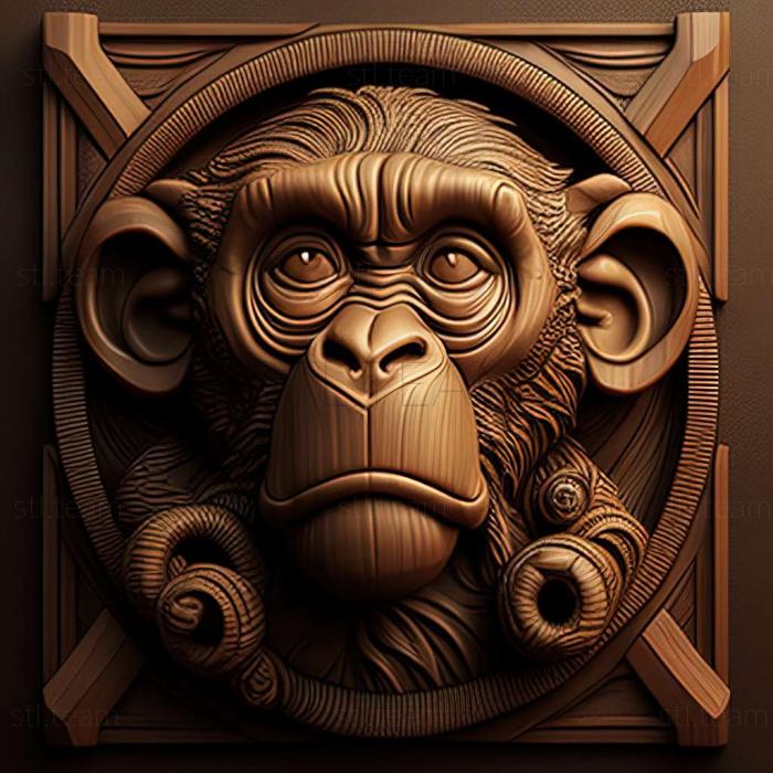 3D модель Знаменита тварина шимпанзе Міккі (STL)